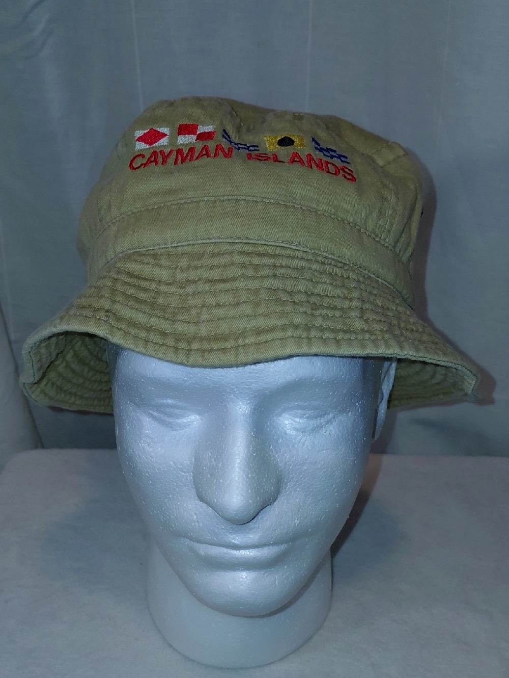 Cayman Islands Embroidered Khaki Bucket Hat